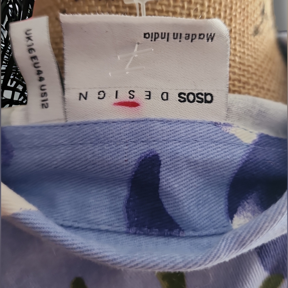 ASOS Design TWILL MINI SHIRT DRESS IN FLORAL PRINT. Size 12. NWOT - Picture 8 of 8